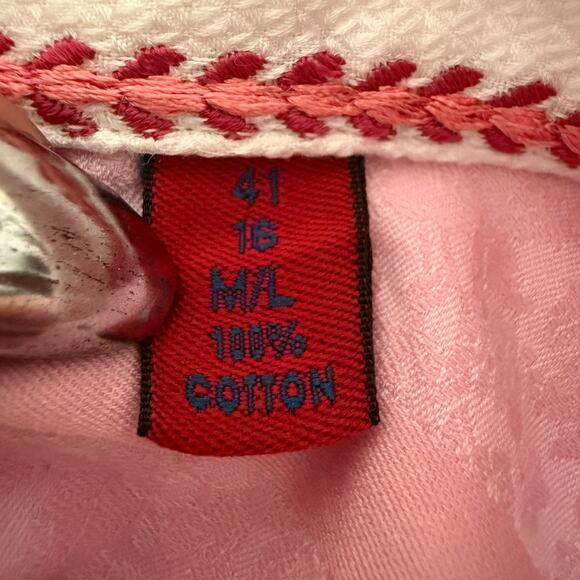 ROBERT GRAHAM | Pink Jacquard Sakura Cherry Blossom Detail Shirt Medium / Large - Picture 8 of 9